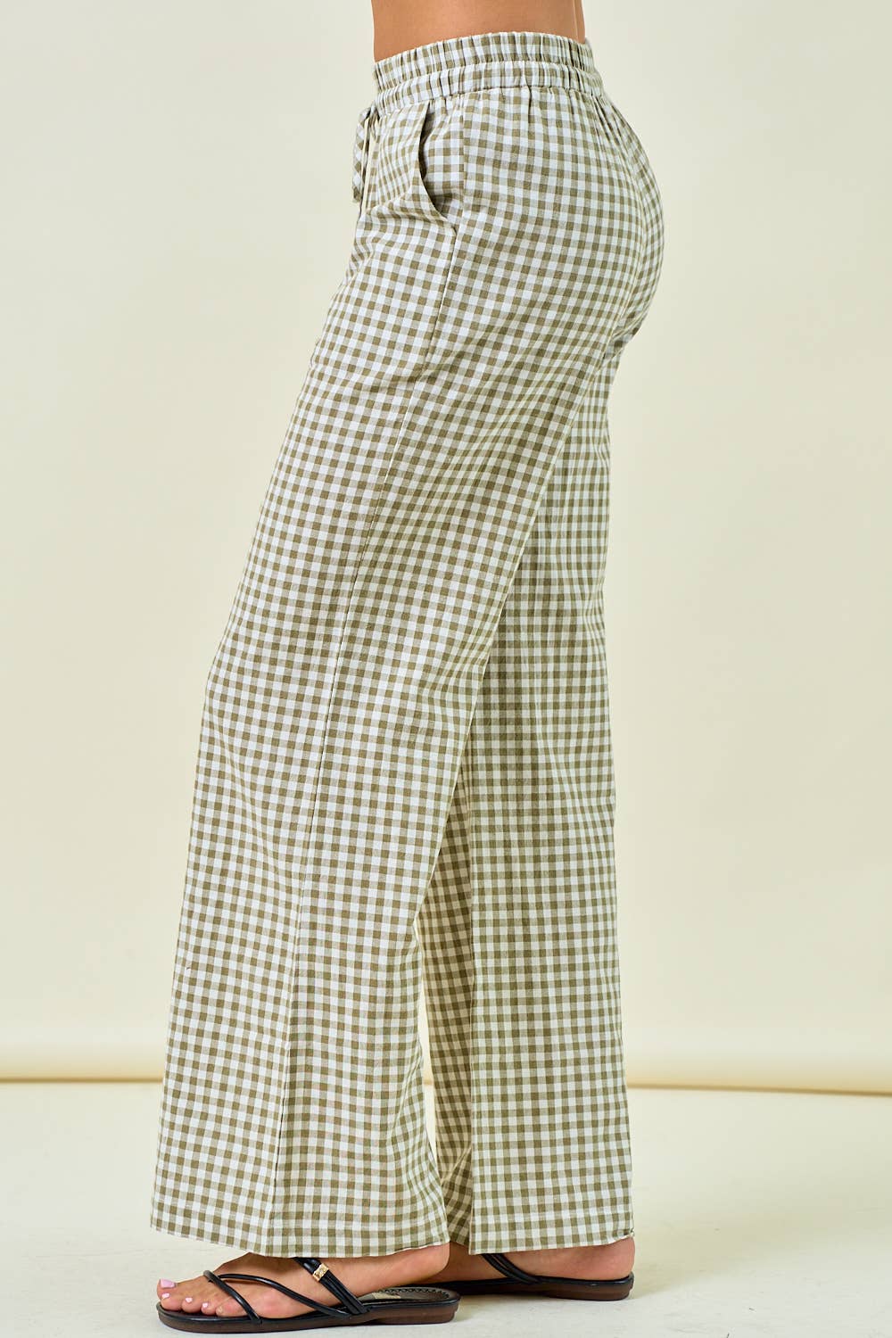 Gingham Wide Leg Pants