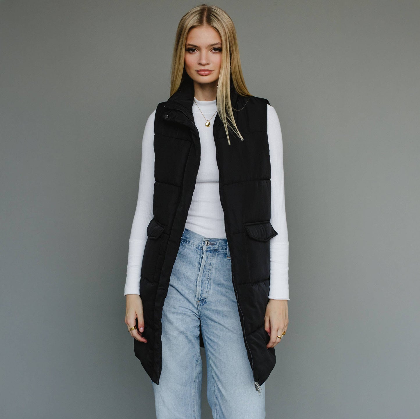 Black Long Vest
