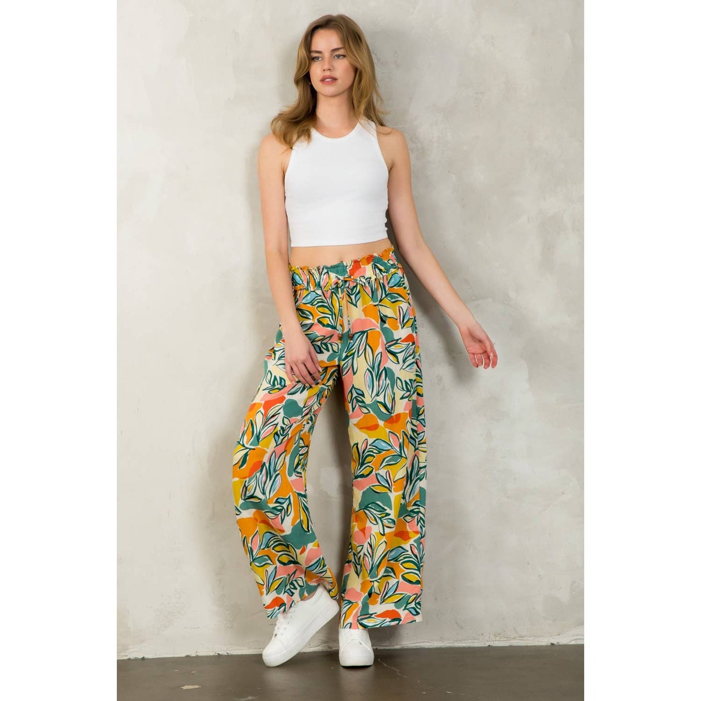 Leaf Print Pants