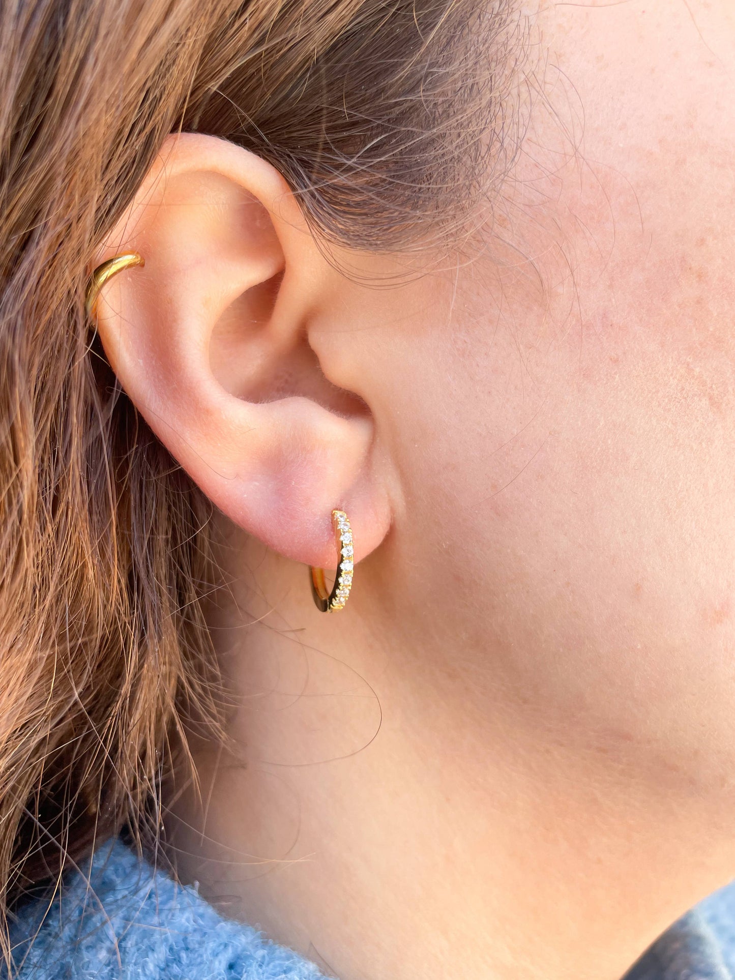 Brilliant Glow Rhinestone Huggie Earring