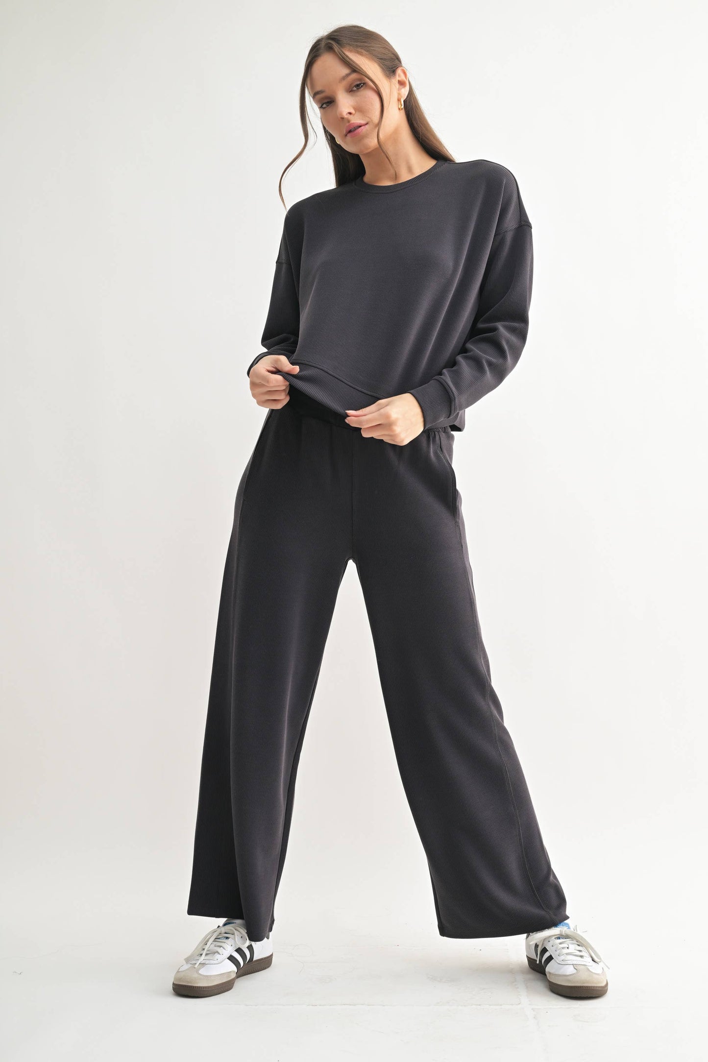 Luxe Sand Wash Rib Sweater