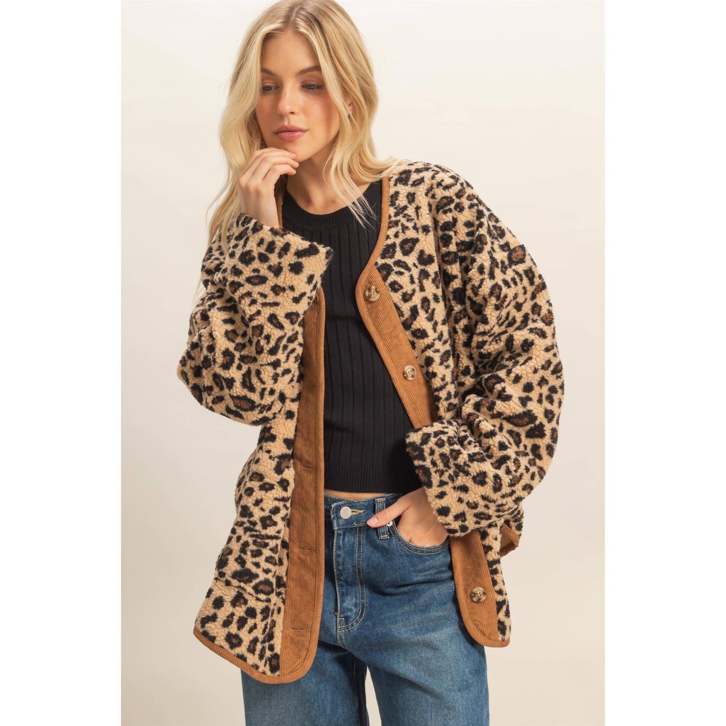Leopard Sherpa Jacket