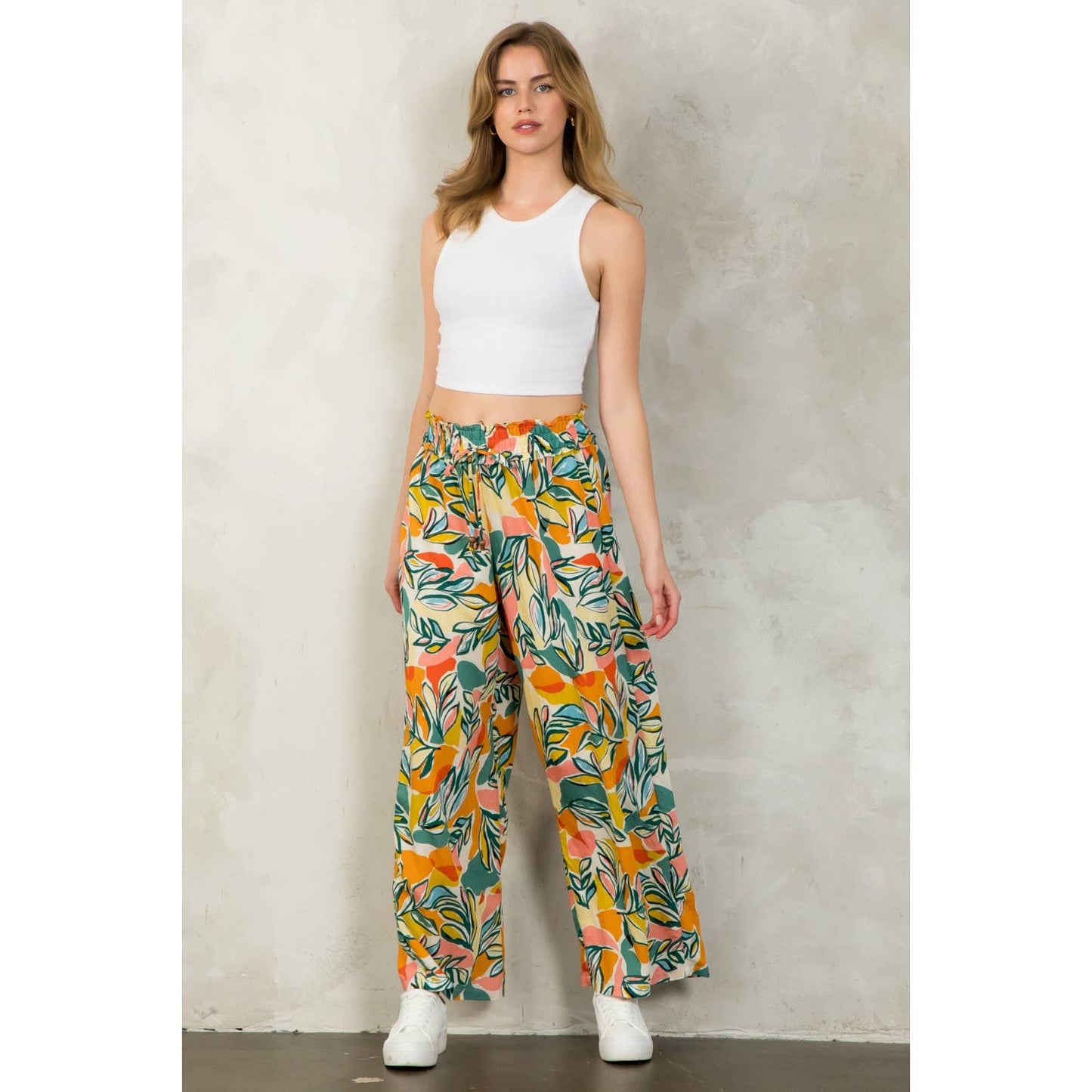 Leaf Print Pants