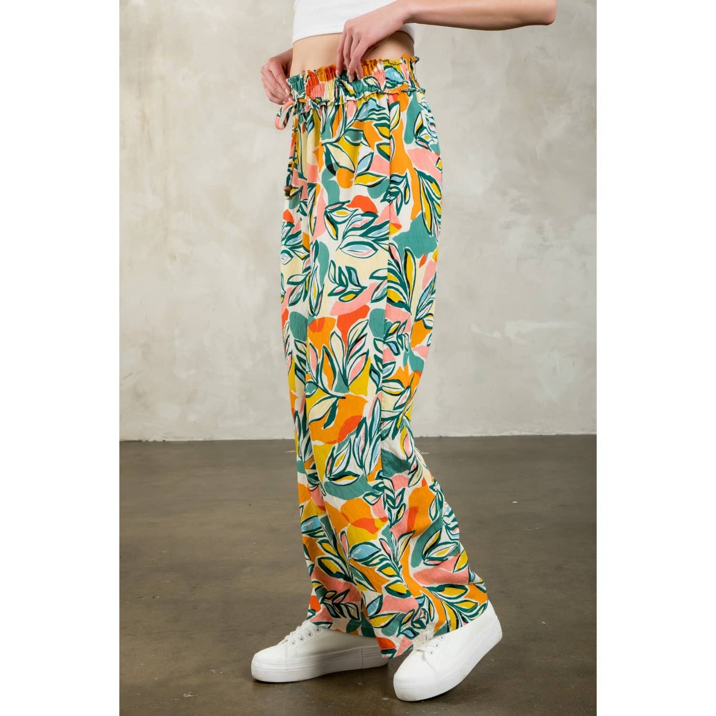 Leaf Print Pants