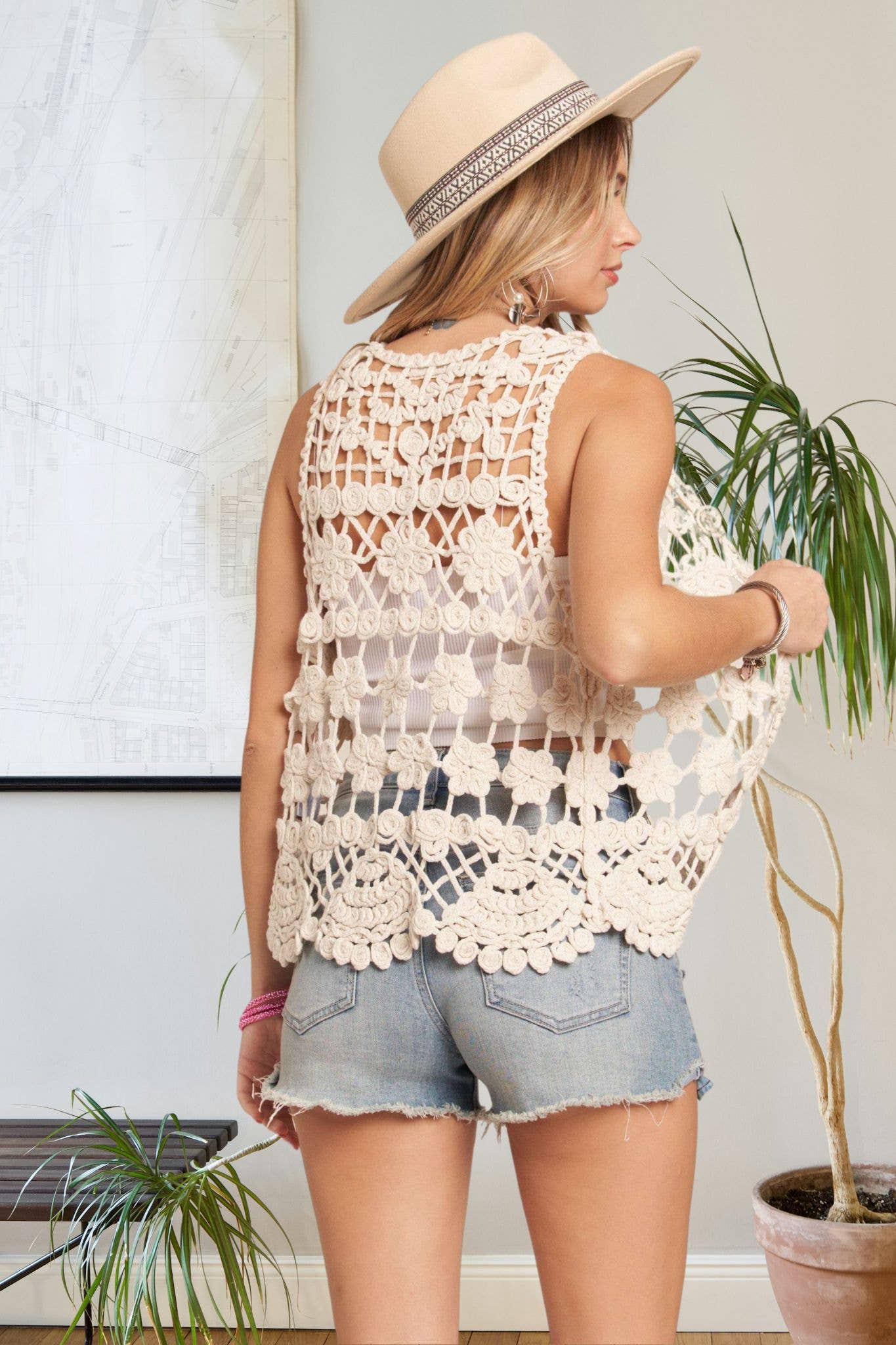Braid Vest Cardigan