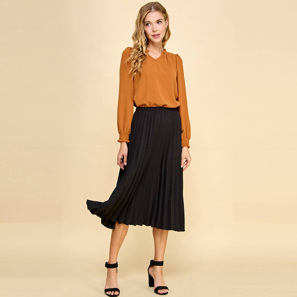 Pleated Midi Skirt