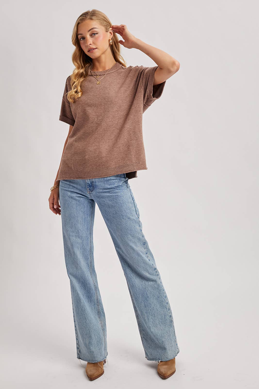 Crew Neck Knit Tee