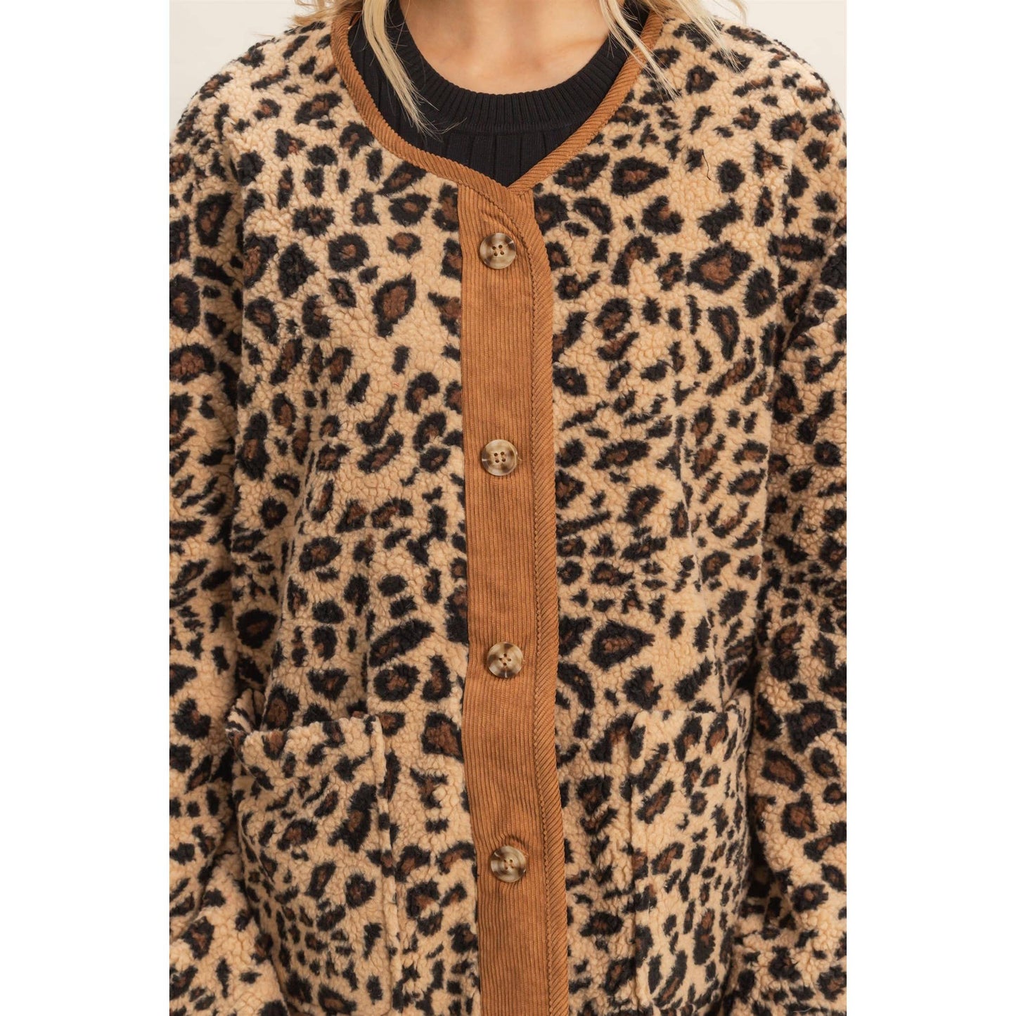 Leopard Sherpa Jacket