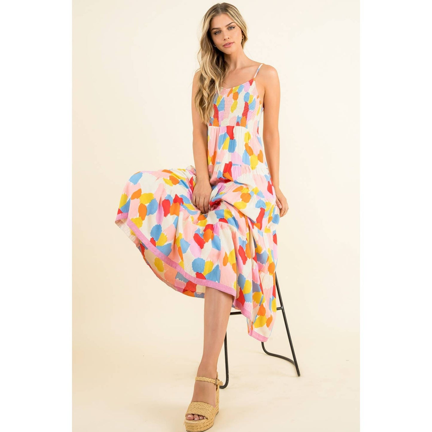 Smocked Multicolor Dress