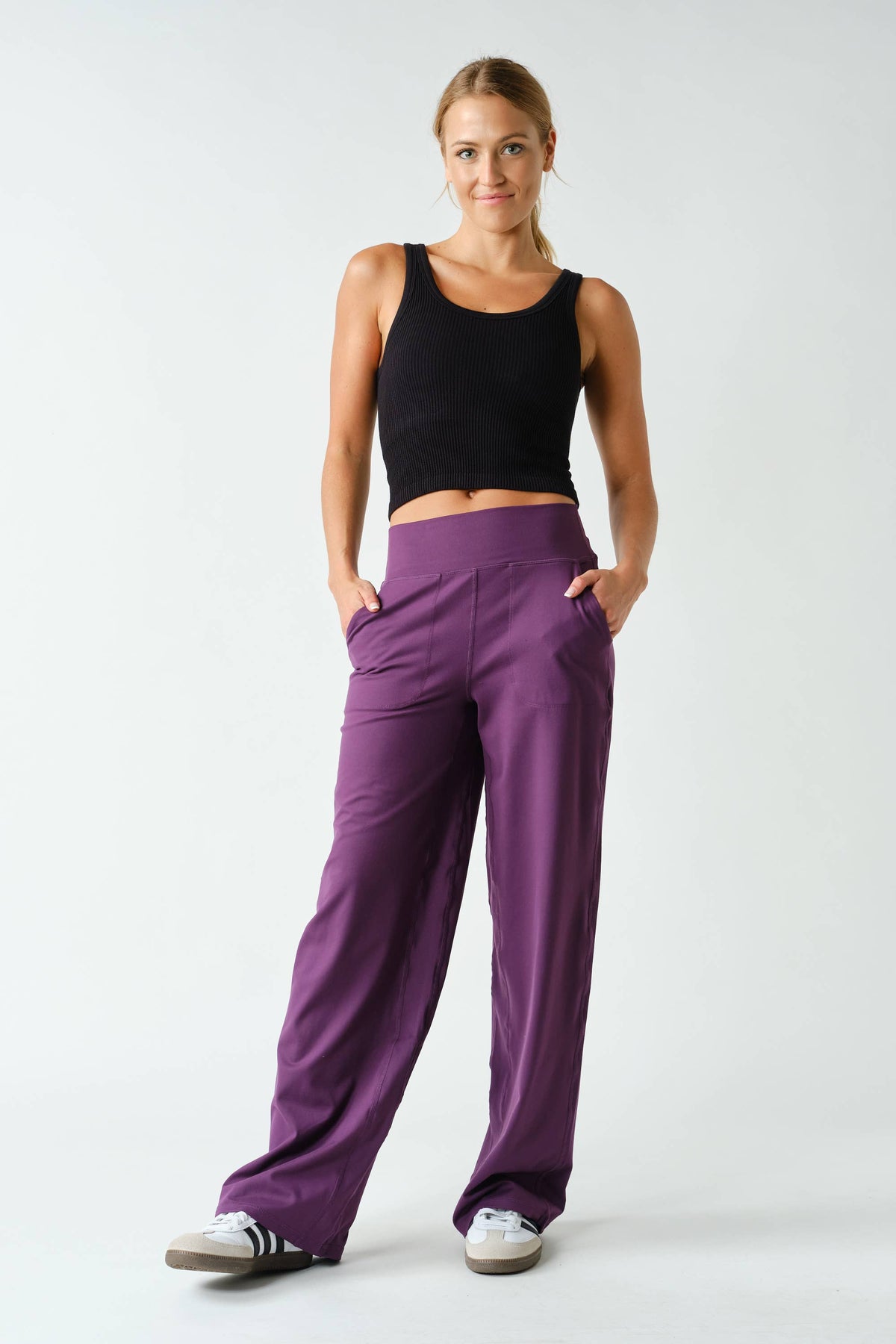 Ribbed Scoop-Neck Built-in-Bra Tank Top