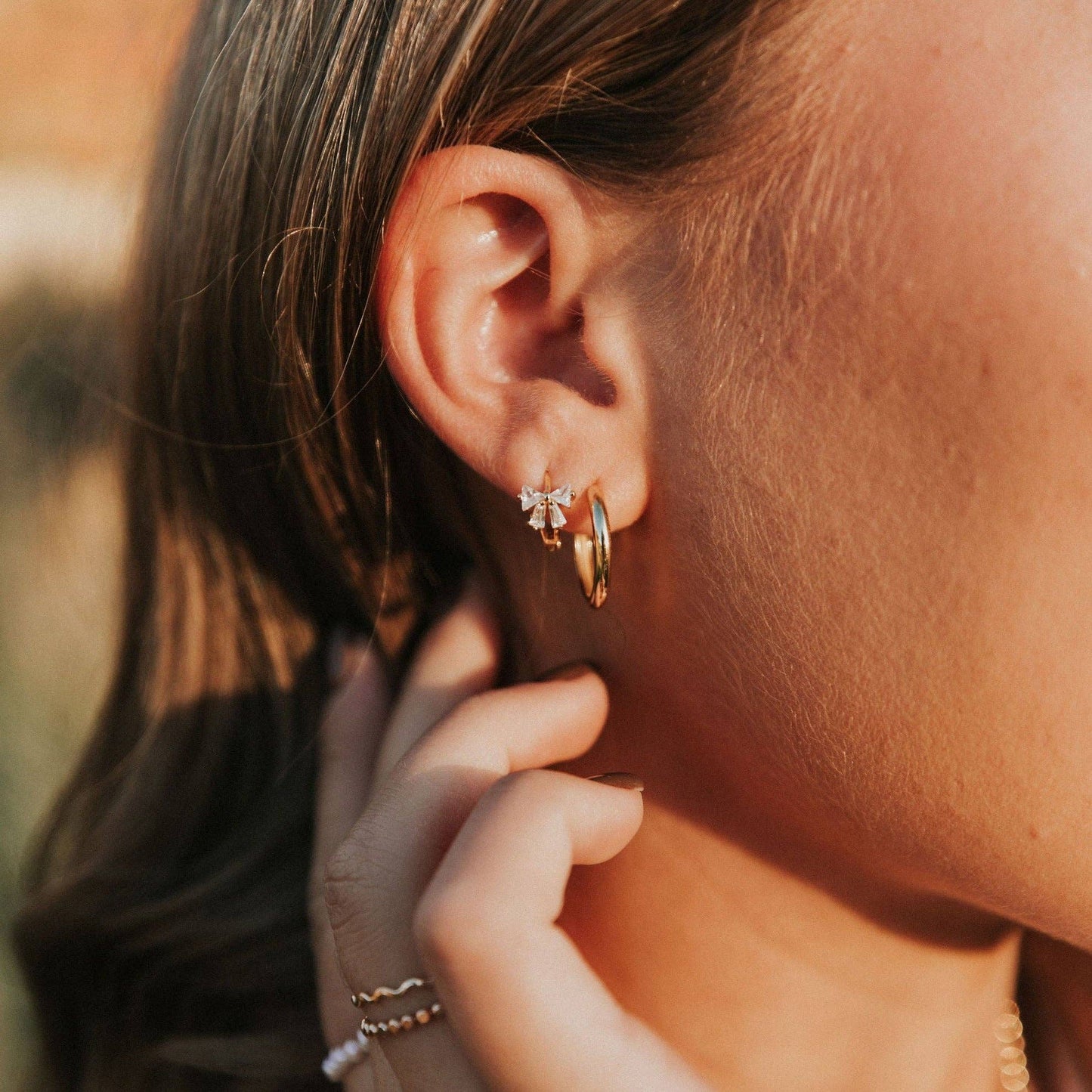 Lucy Bow Hoops