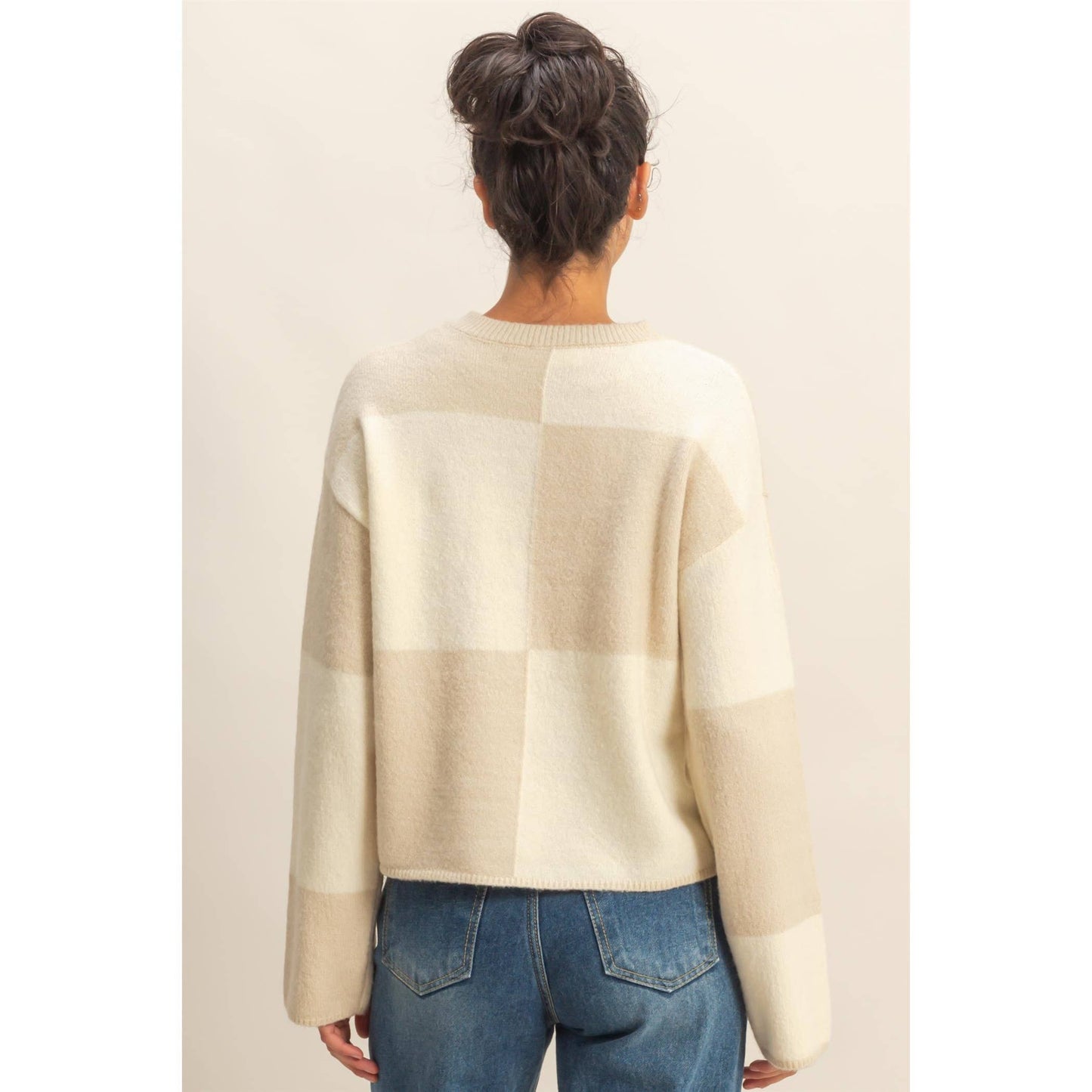 Oversized Checkered Sweater