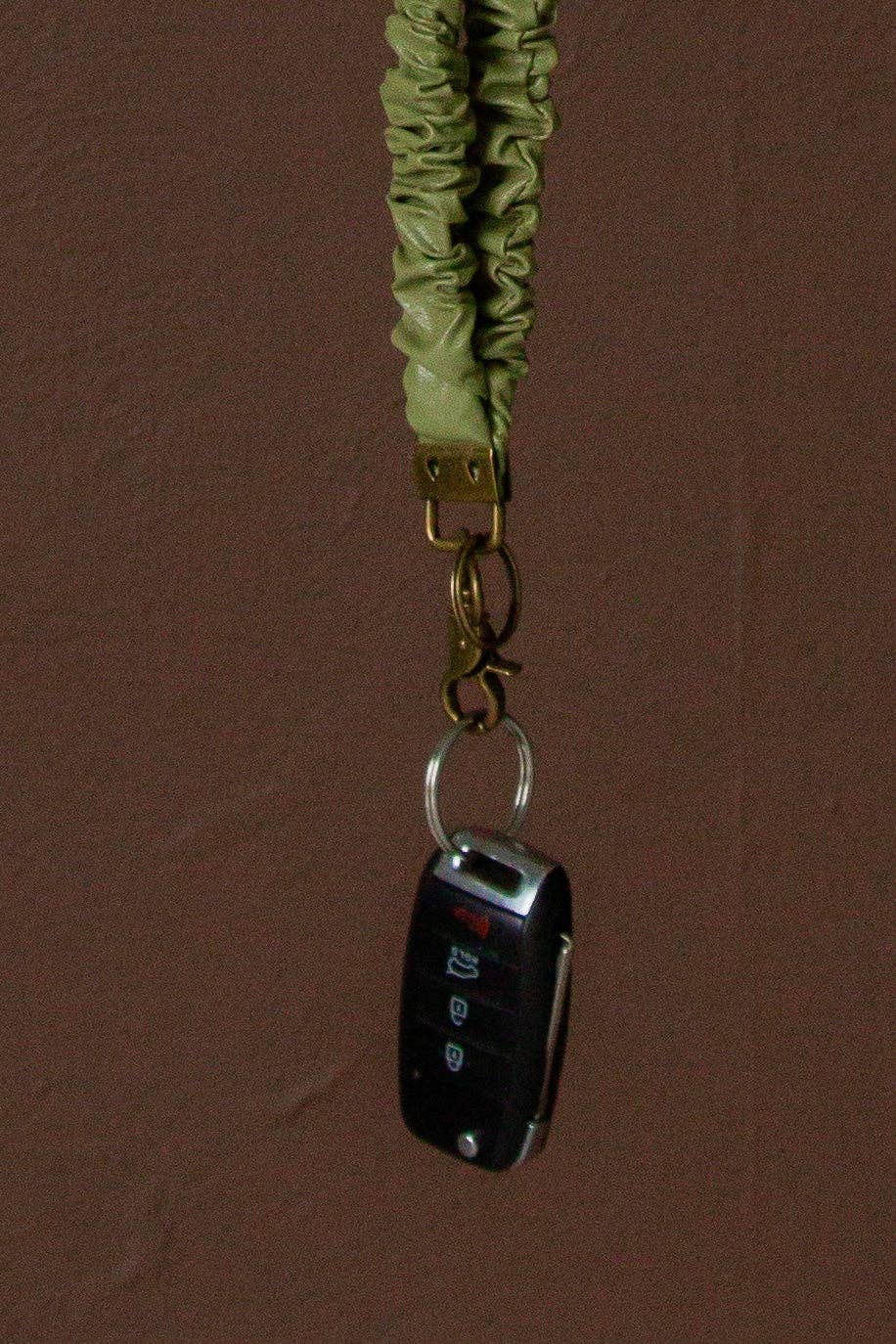 Green Leather Keychain