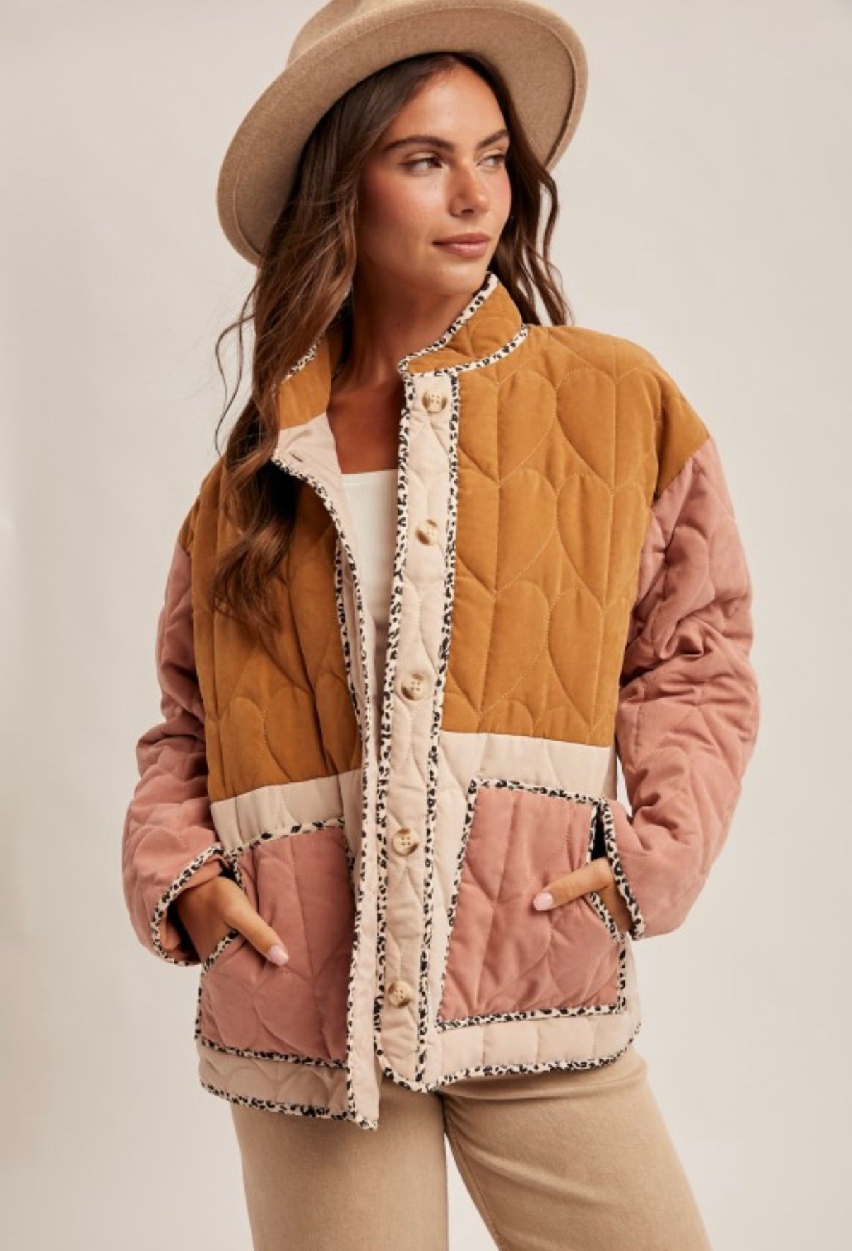 Quilted Button Jacket