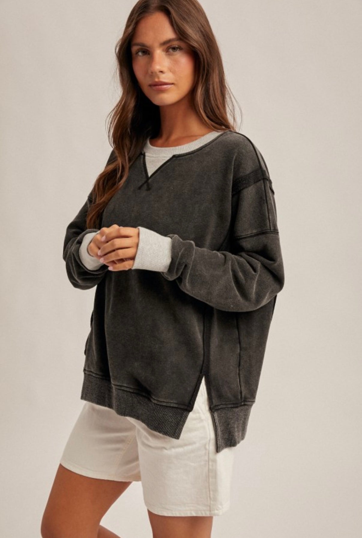 Oversized Crew Black Coffee