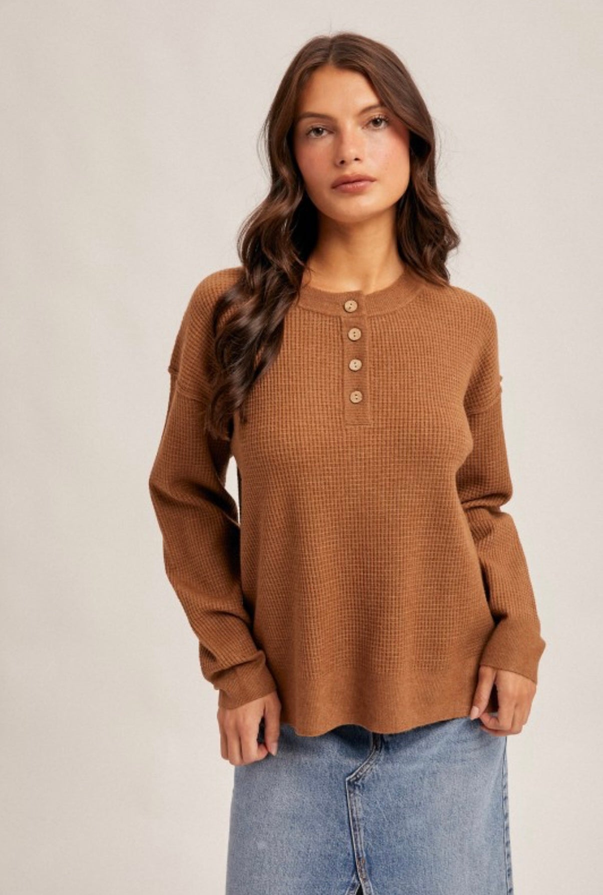Waffle Sweater Brown