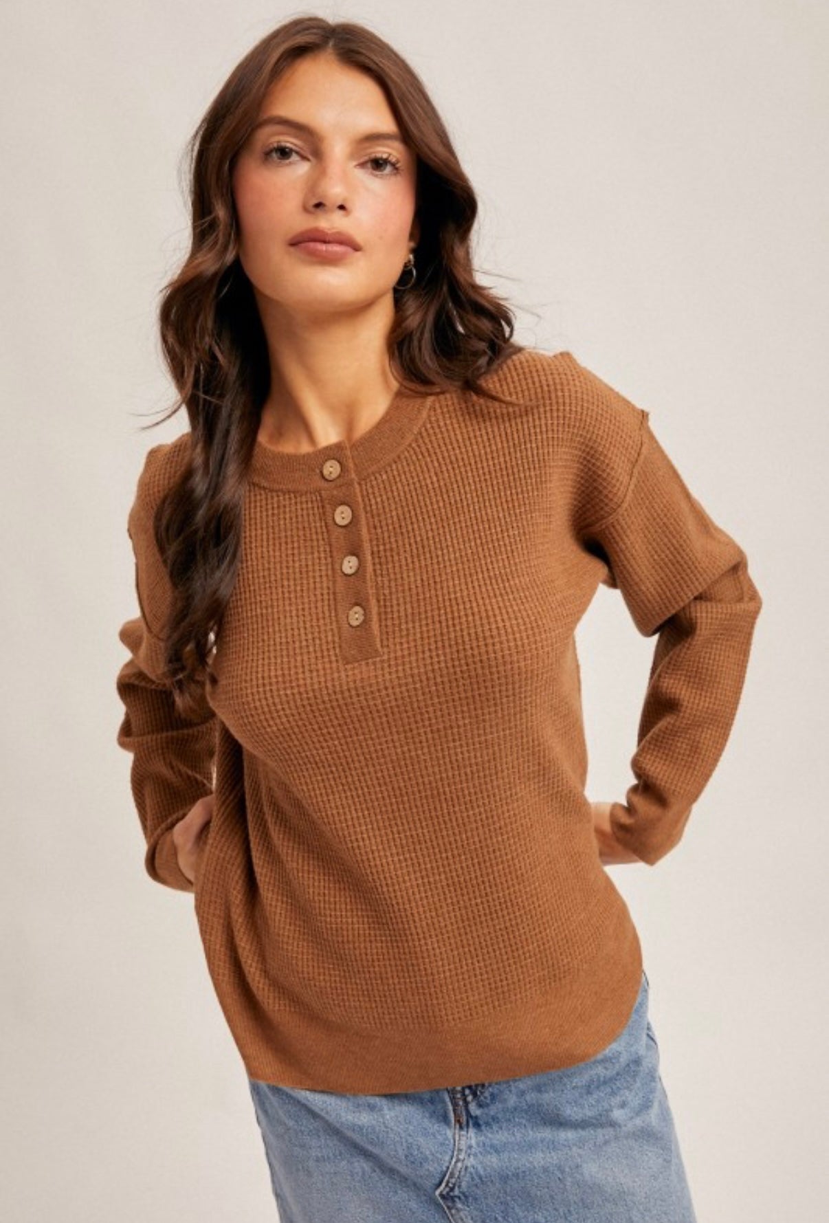 Waffle Sweater Brown