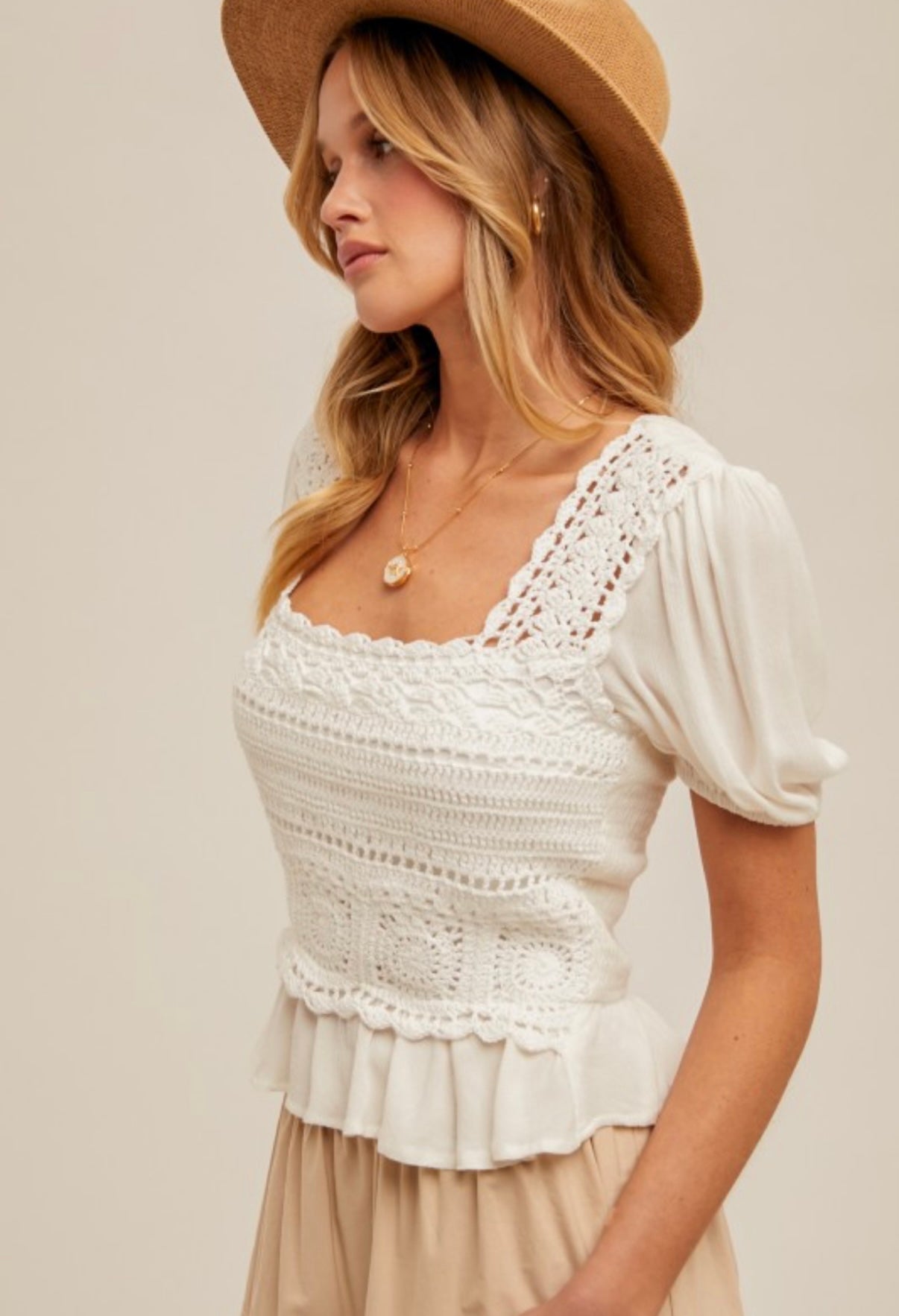 Crochet Square Neck