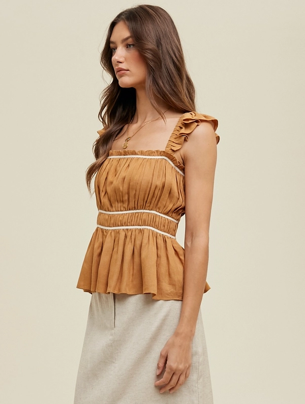 Ruched Peplum Tank