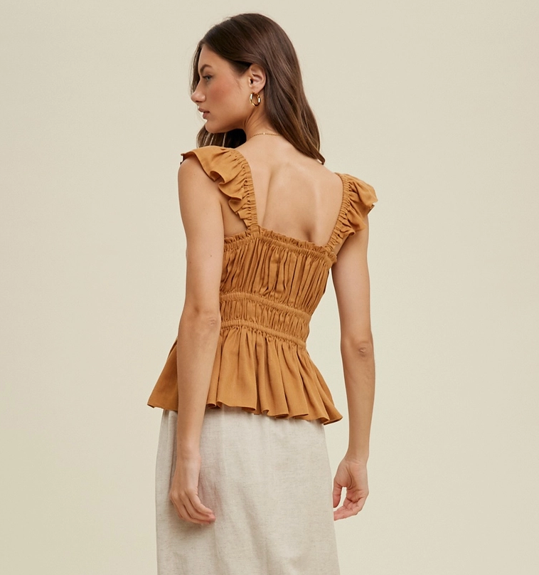 Ruched Peplum Tank
