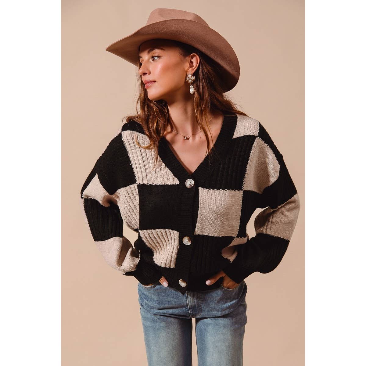 Checkered Cardi