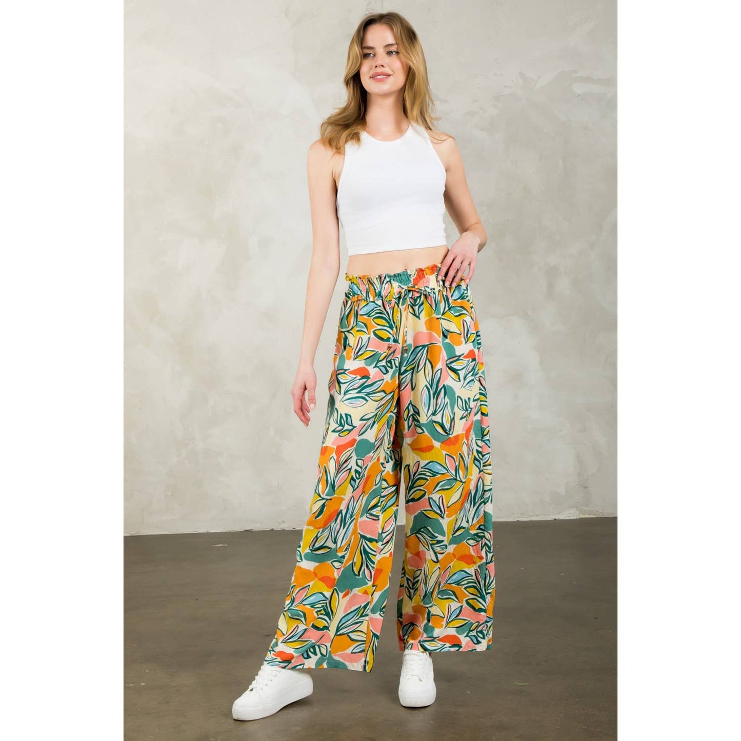 Leaf Print Pants