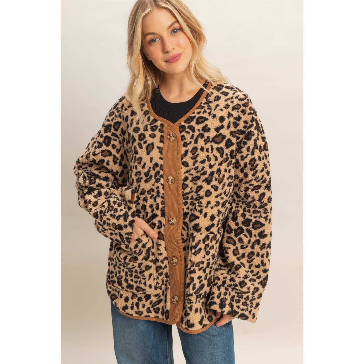 Leopard Sherpa Jacket