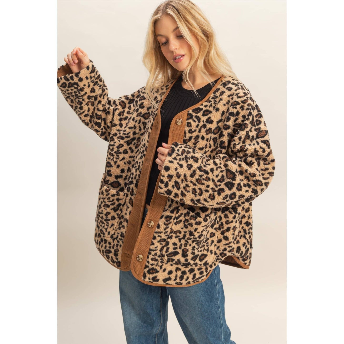 Leopard Sherpa Jacket