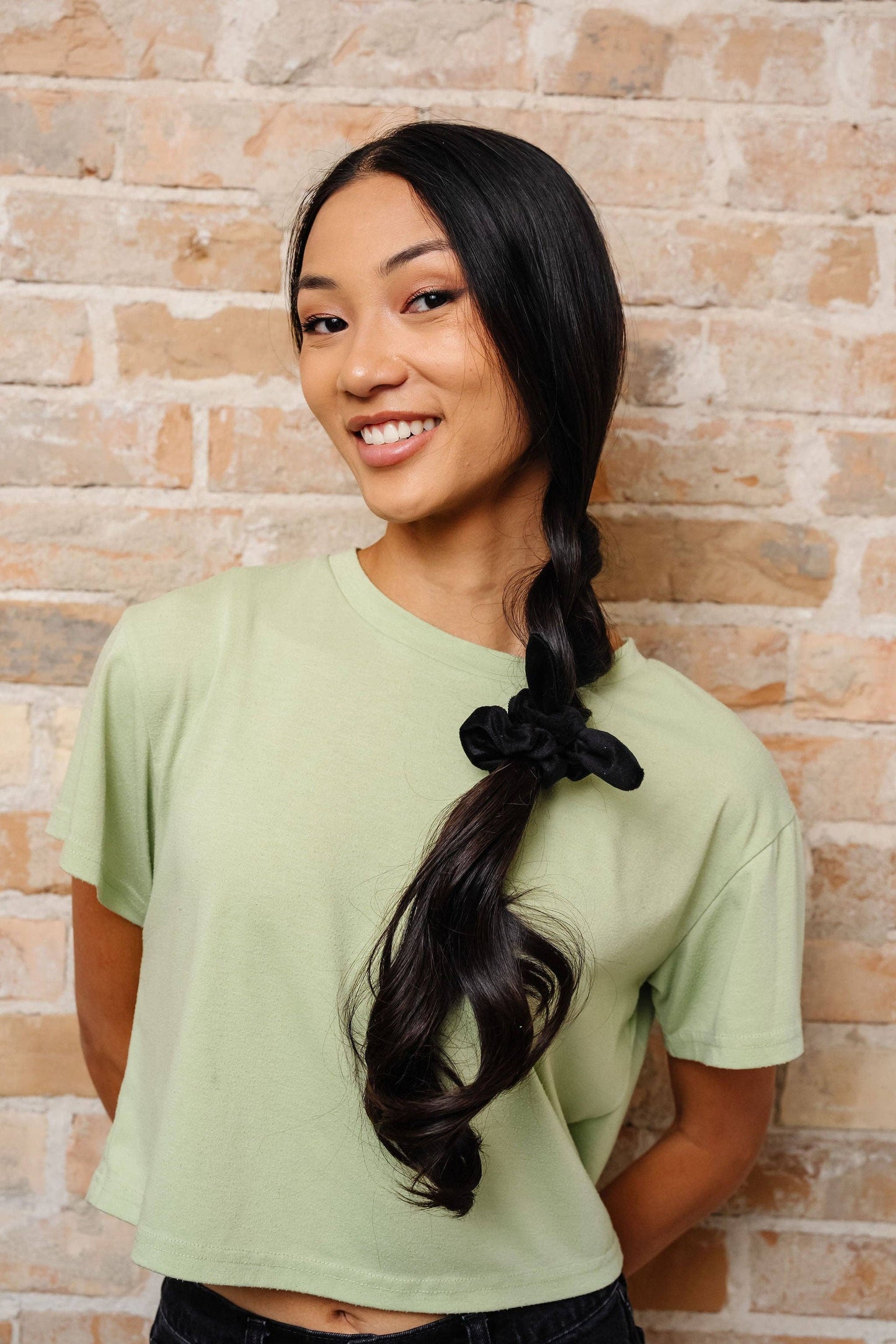 Black Velvet Bow Scrunchie