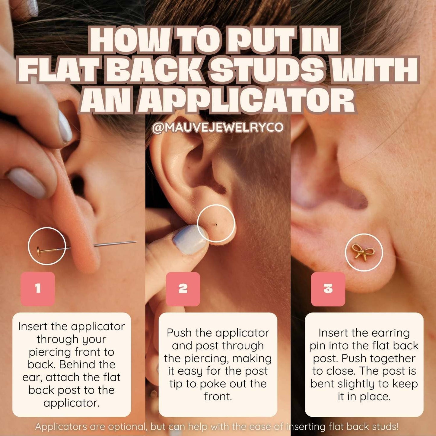 Lotus Flat Back Studs