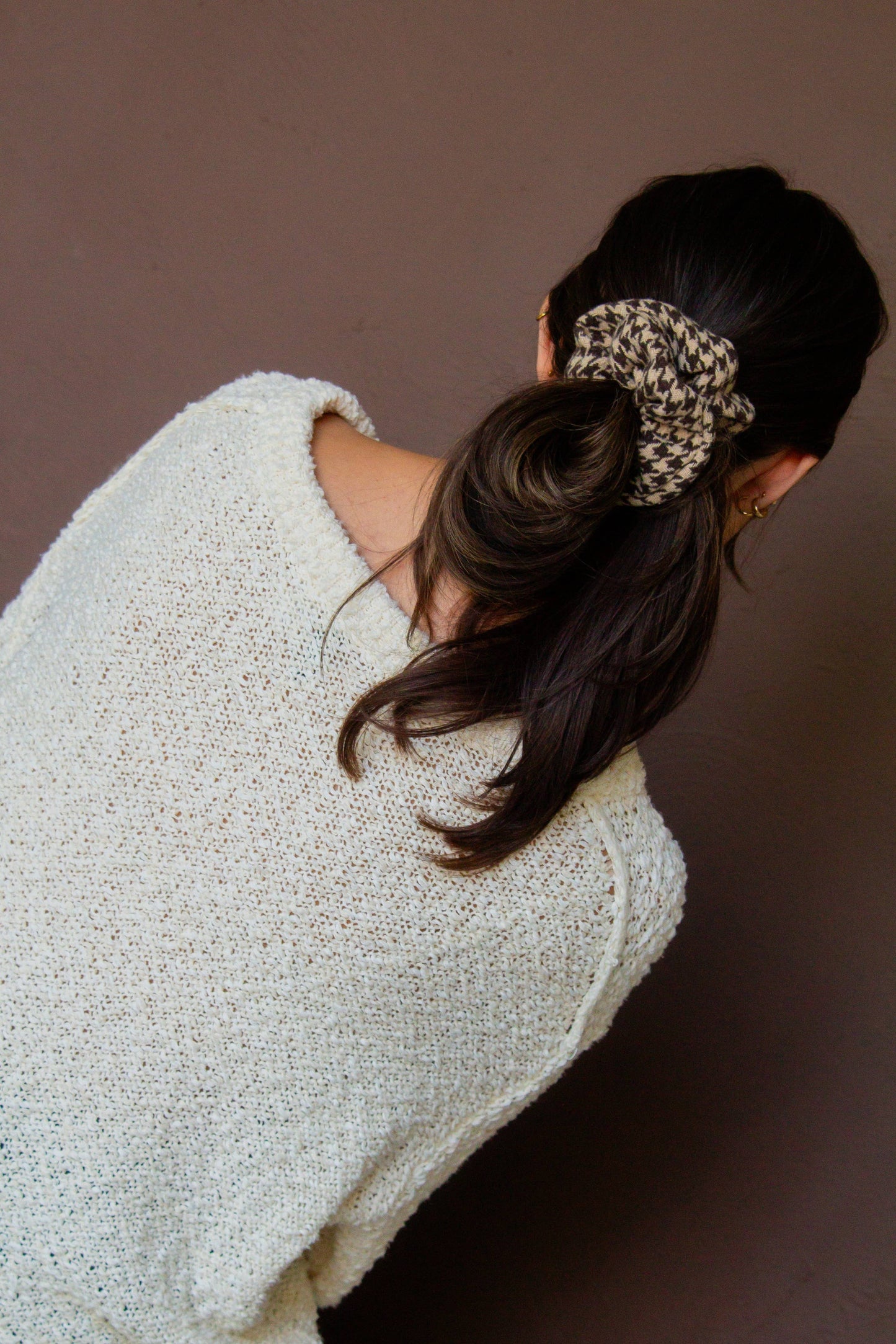 Houndstooth Oversized Scrunchie
