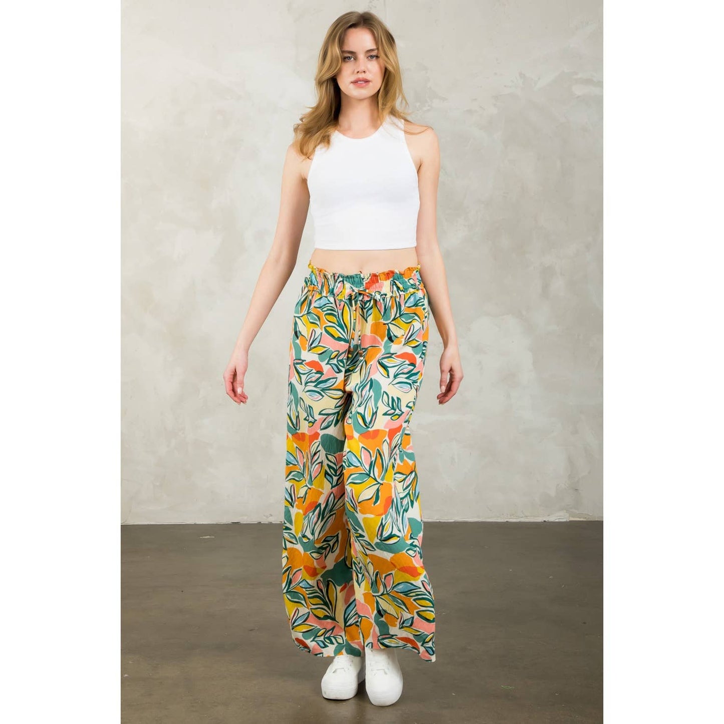 Leaf Print Pants