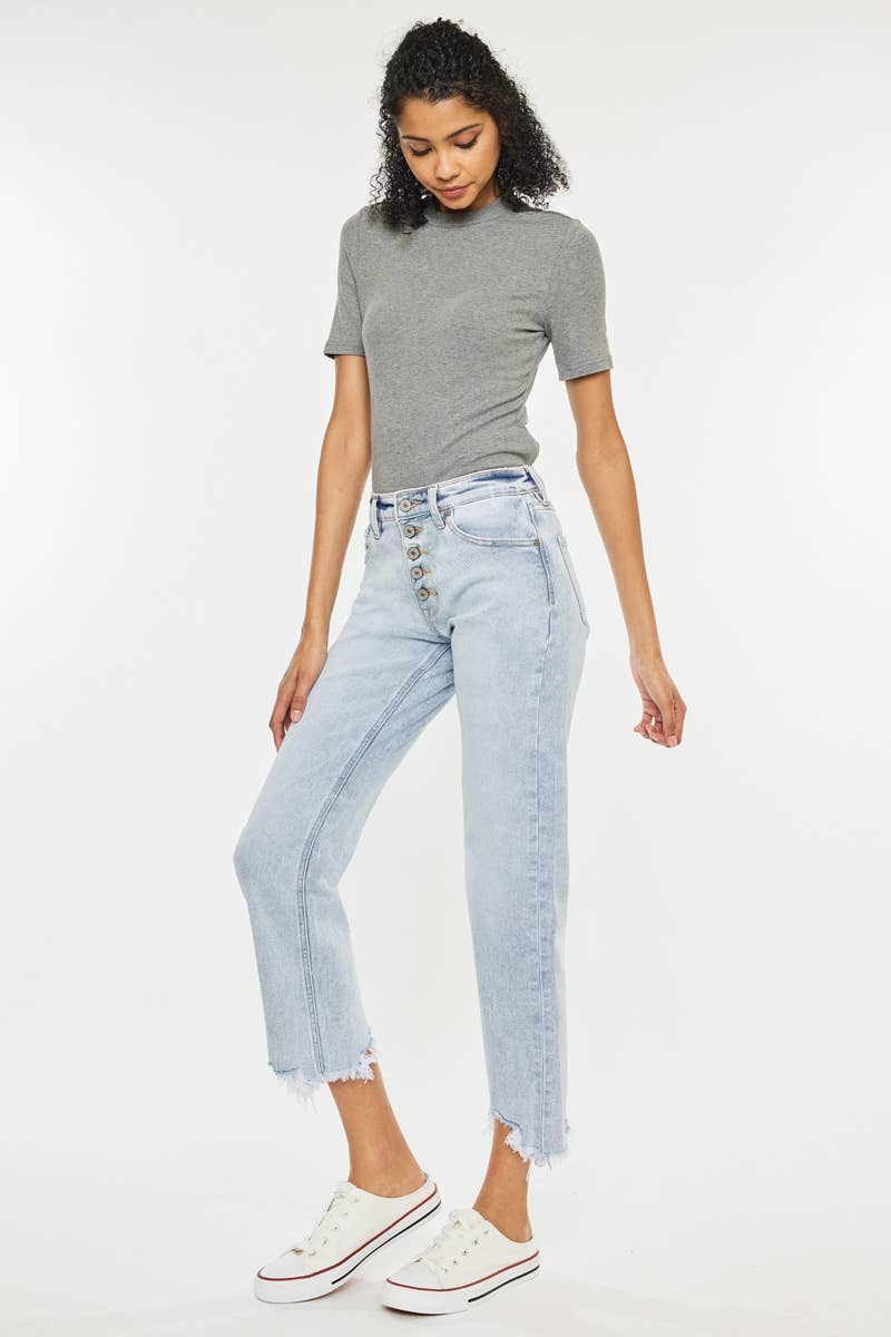 High Rise Slim Straight Jeans