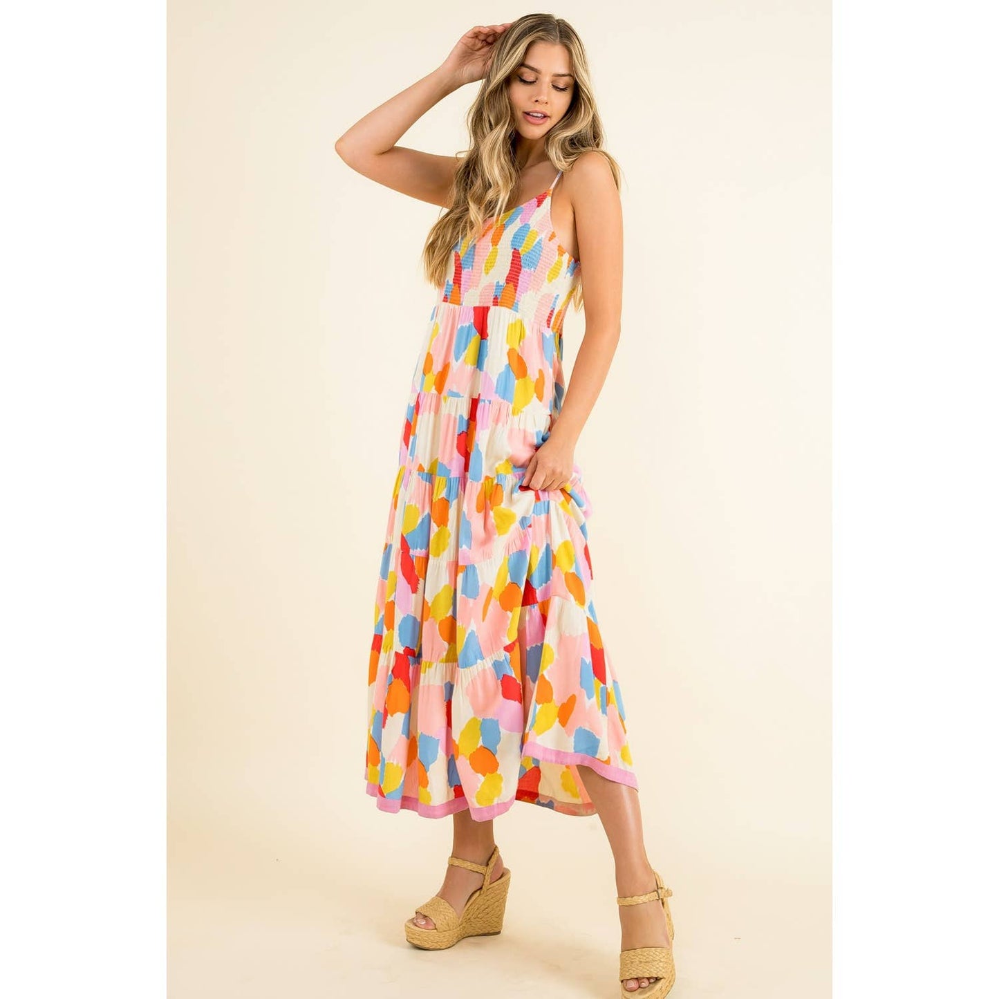 Smocked Multicolor Dress
