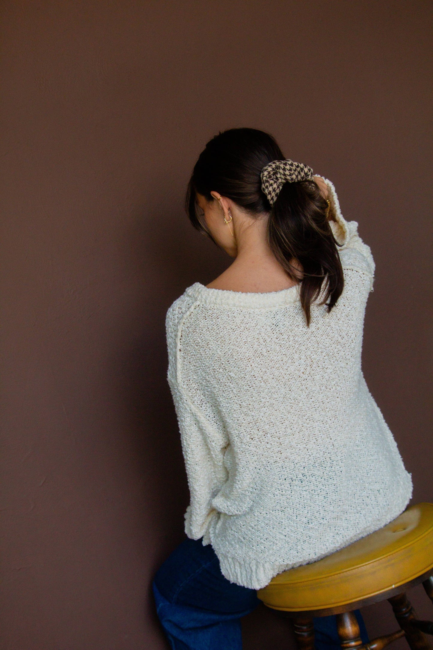 Houndstooth Oversized Scrunchie