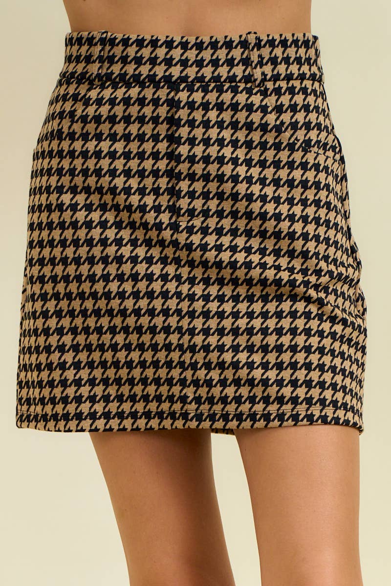 Houndstooth Mini Skirt