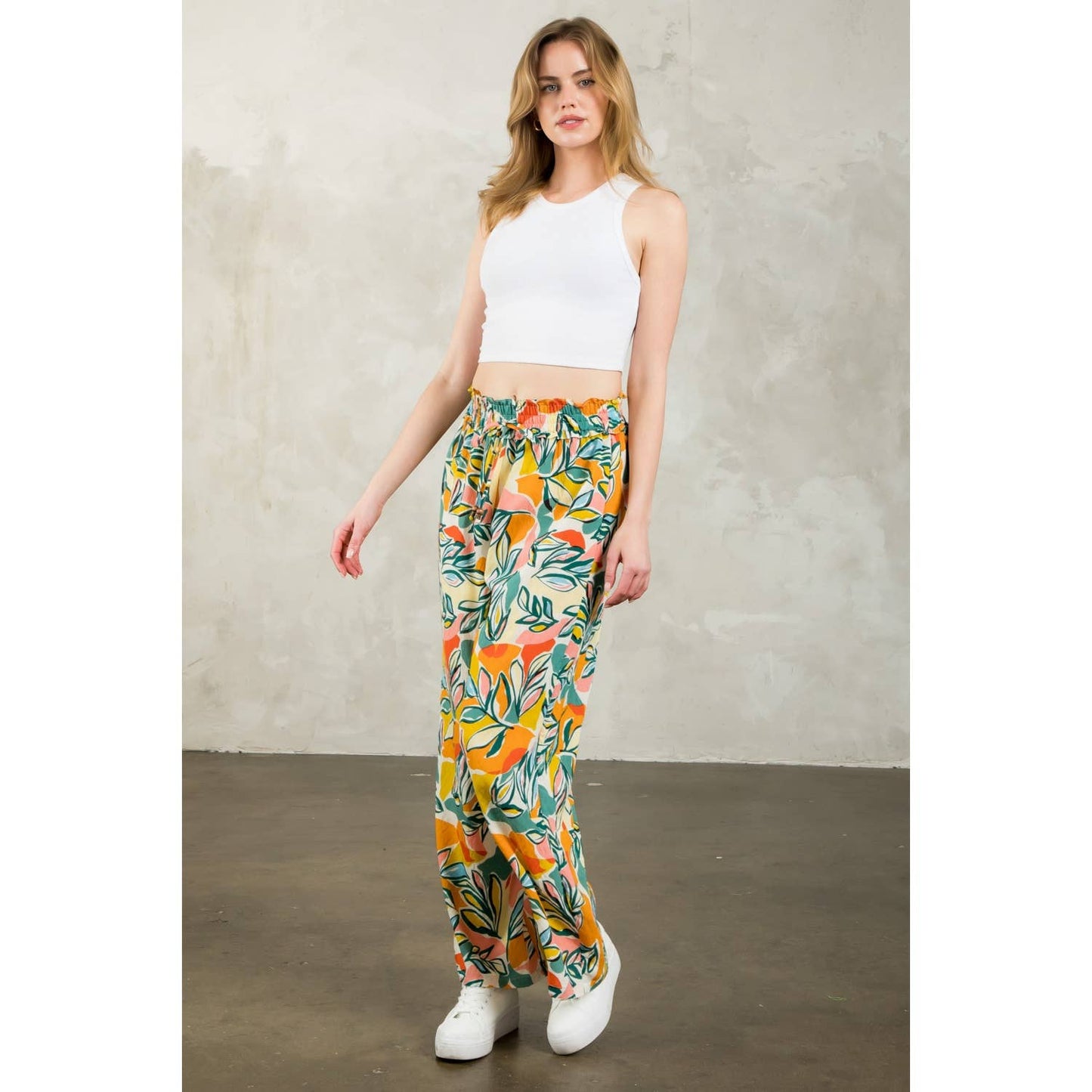 Leaf Print Pants