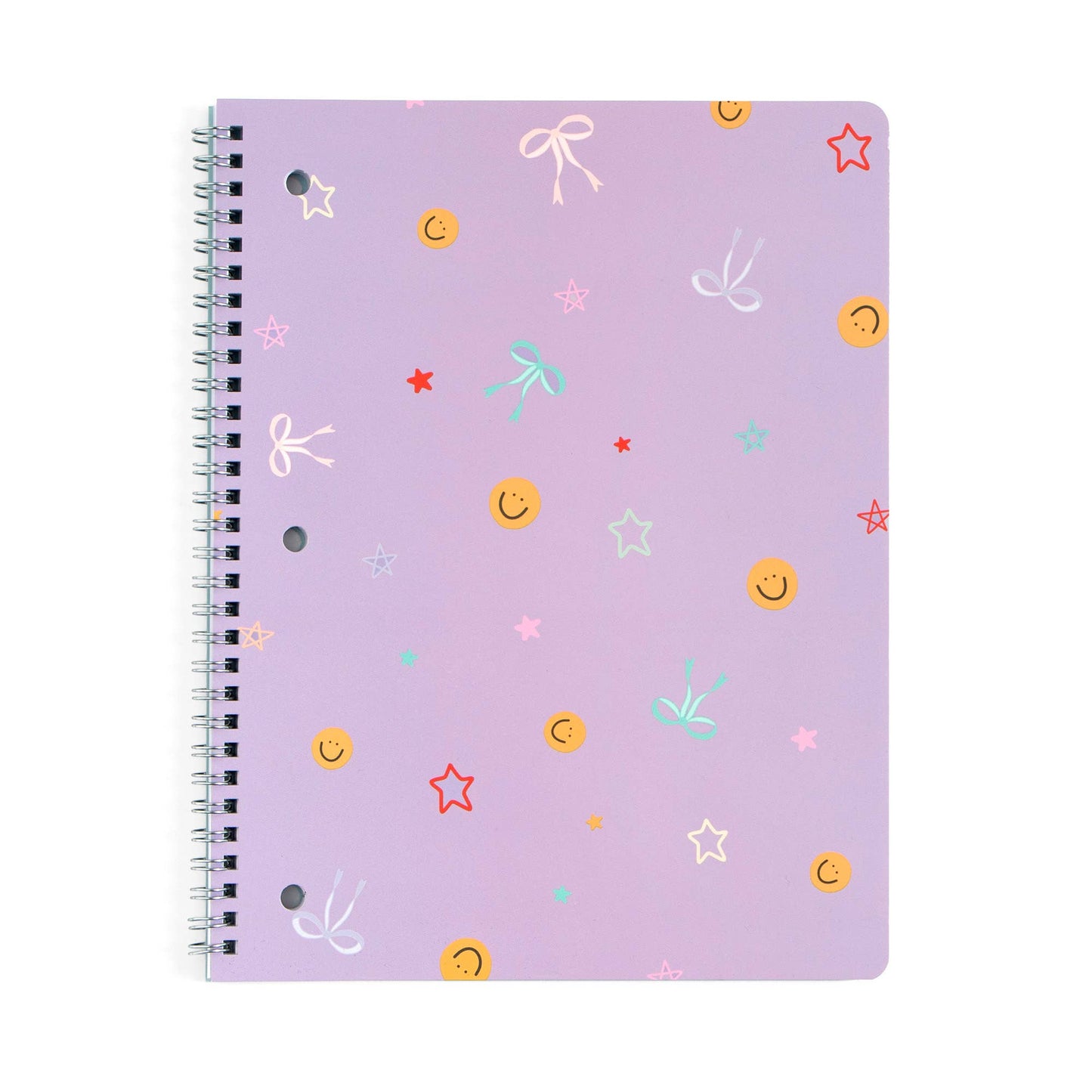 Smiley Faces & Coquette Bows Spiral Notebook