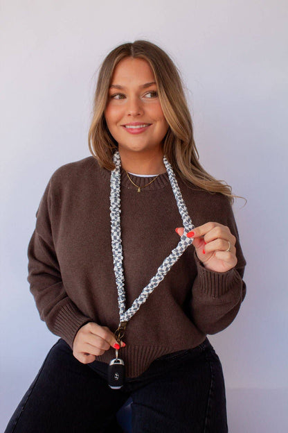 Andi x Rad Rev Grey Checkered Lanyard
