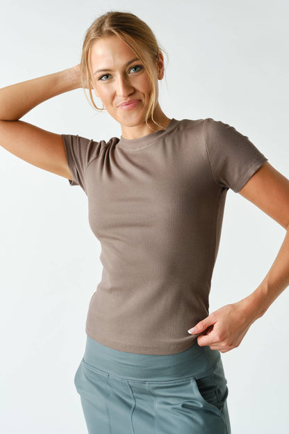 Essential Micro-Ribbed Athleisure Top