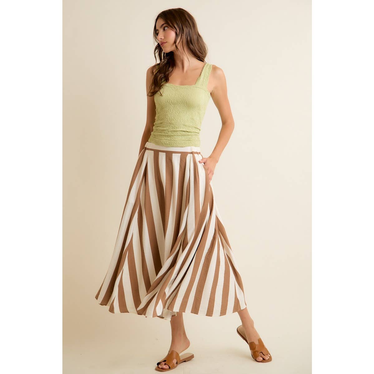 Striped Midi Skirt