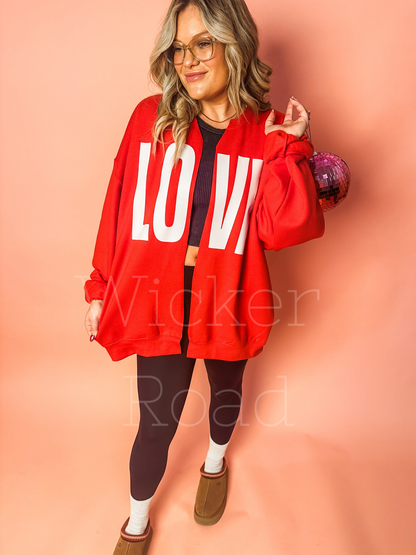 LOVE Red Cardigan