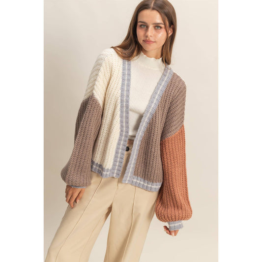 Color Block Cardigan