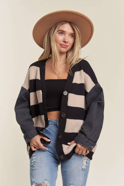 Denim Sleeve Cardi