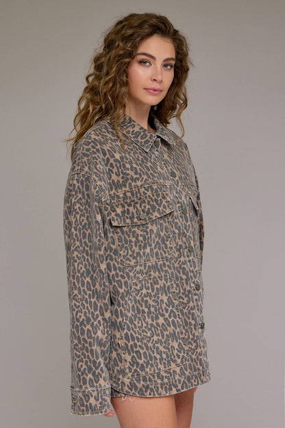 Cheetah Print Oversized Shirt