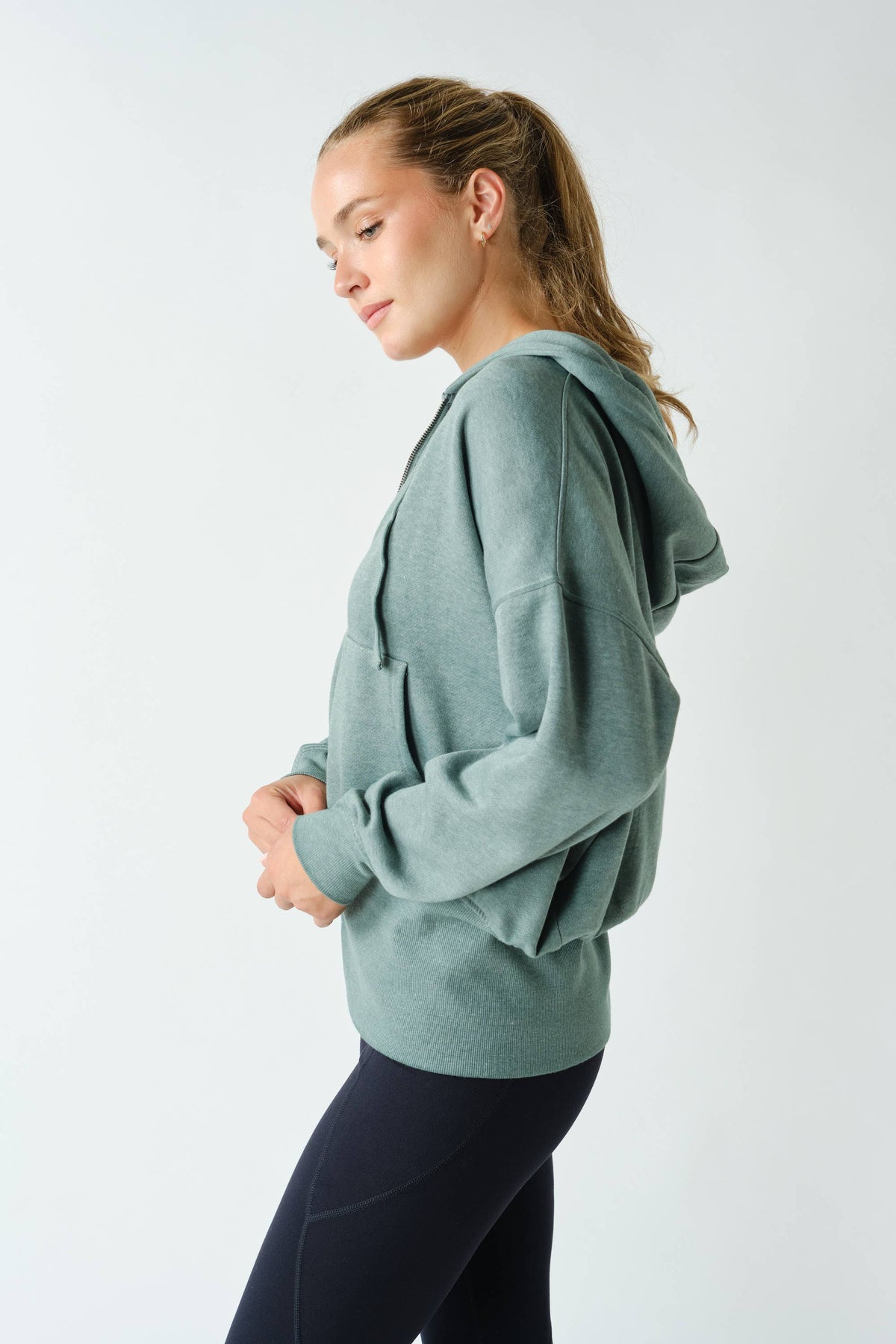 Fleece Hoodie Tapered Sleeves
