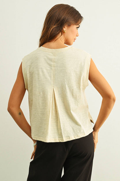 Round Neck Slub Top