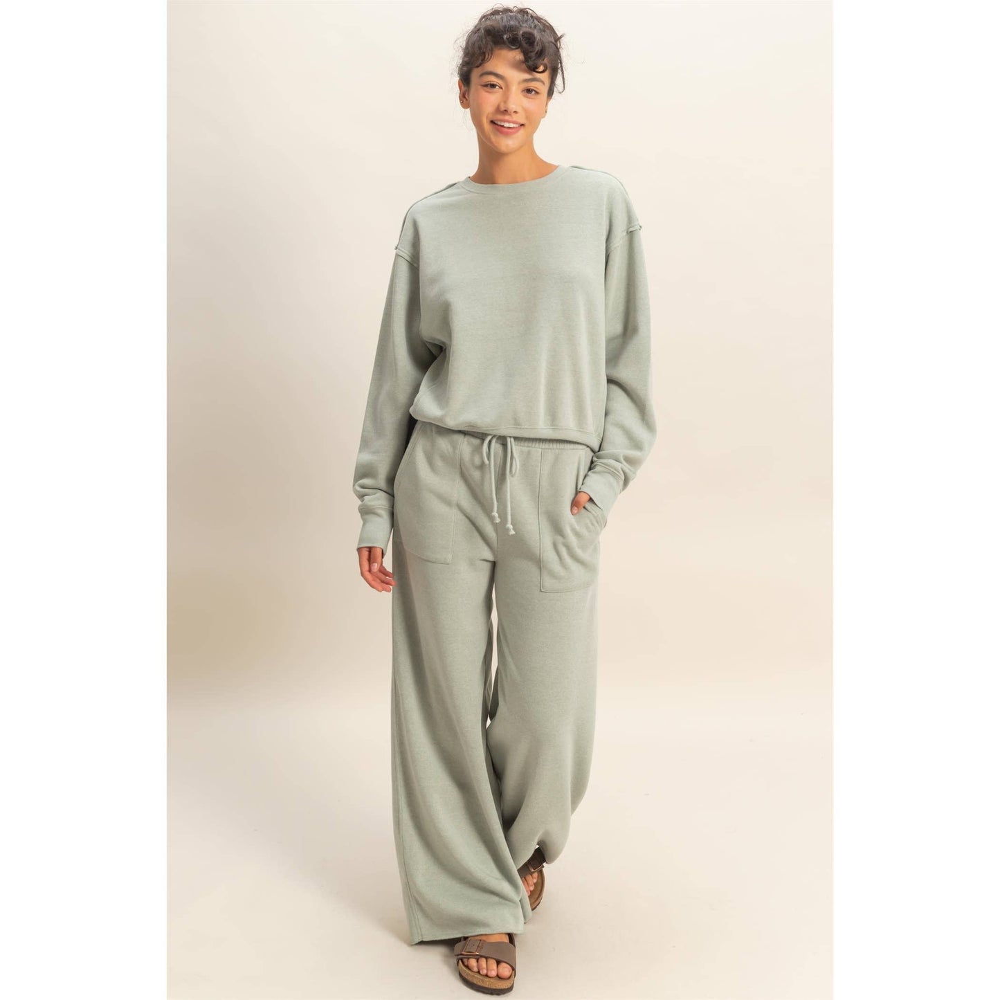 Burnout Wide Leg Pants