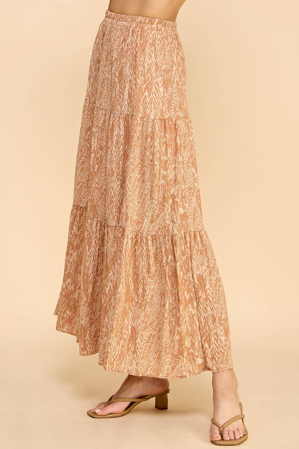 Three Layered Abstract Printed Skirt