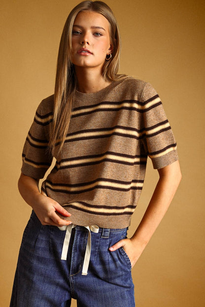 Stripe Pattern Knit Top
